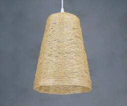 Rustic Hemp Rope Pendant Light - Natural Fiber Lampshade