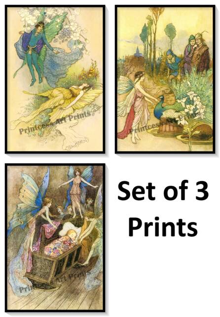 Warwick Goble Fairy Art Prints, 1920S Book Illustrations, Set Of 3 - image 1