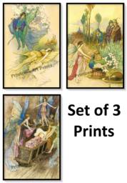 Warwick Goble Fairy Art Prints, 1920S Book Illustrations, Set Of 3 - thumbnail 1
