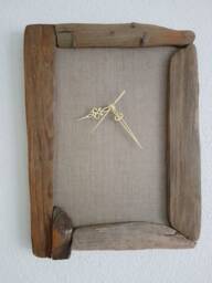 Wall Clock Made Of Driftwood - Natural Canvas - thumbnail 1
