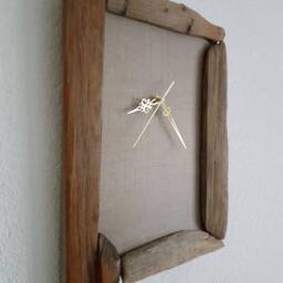 Wall Clock Made Of Driftwood - Natural Canvas - thumbnail 2