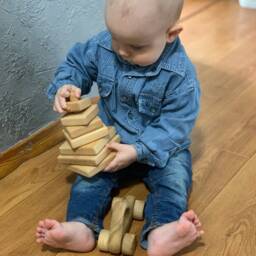 Personalised Wood Stacking Toy, Wooden Baby Eco-Friendly Stacker, Montessori Toy - thumbnail 3