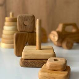 Personalised Wood Stacking Toy, Wooden Baby Eco-Friendly Stacker, Montessori Toy - thumbnail 2