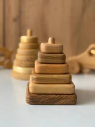 Personalised Wood Stacking Toy, Wooden Baby Eco-Friendly Stacker, Montessori Toy - thumbnail 1