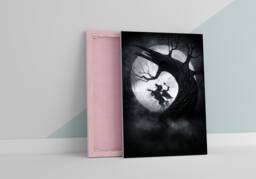 Headless Horseman Halloween Moon Large Canvas Art Print Gift A0 A1 A2 A3 A4 - thumbnail 1