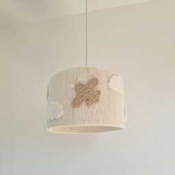 Airplane Nursery Lamp Shade Macrame Aircraft, Clouds Decor - thumbnail 2