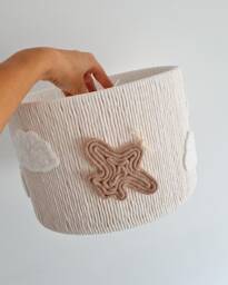 Airplane Nursery Lamp Shade Macrame Aircraft, Clouds Decor - thumbnail 1