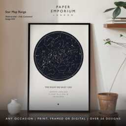star Map Print With Frame, Night We Met Wedding Gift, Framed, Sky Print, Map, Constellation Personalised Gift #145 - thumbnail 3