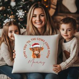 Personalised Highland Cow Cushion, Christmas Decorations, Gift, Decor, Cushion Cover, Gift For Her, Him, Custom - thumbnail 3