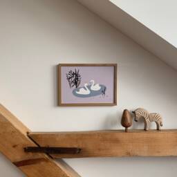 Poster/Wall Decoration/Poster Children's Room/ Poster Animals/ Decoration Wall/ Forest Local Lake/ Swans - thumbnail 2