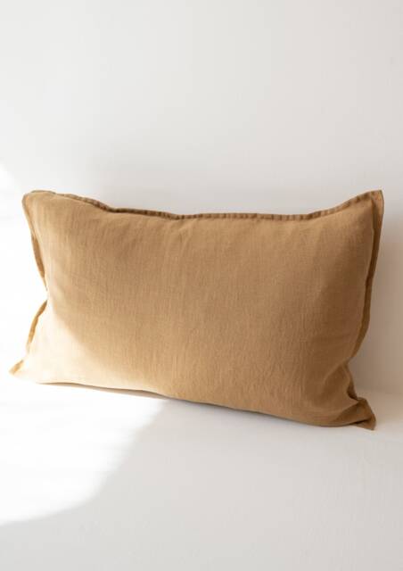 Almond Linen Pillow Sham, Standard Queen King Euro Washed Sham Cover - image 1