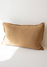 Almond Linen Pillow Sham, Standard Queen King Euro Washed Sham Cover - thumbnail 1