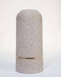 Speckled Stoneware Tapered Vase With Gold Luster Pin Stripe - thumbnail 1