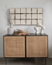 3D Textured Beige Canvas Art White Wall Wabi-Sabi Painting Neutral Cube Larger - thumbnail 1