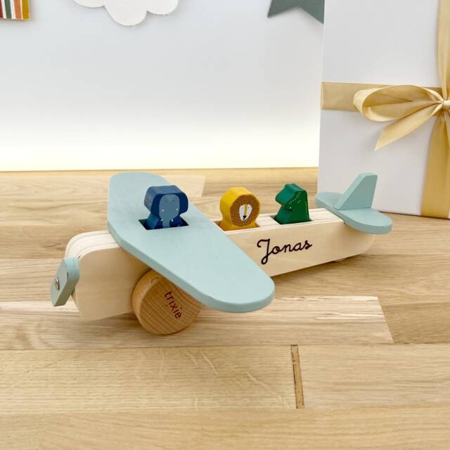 Christmas Gift For Children Wooden Airplane/Car With Name Individually Or in A Set Gift Box - image 1