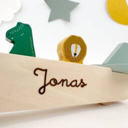Christmas Gift For Children Wooden Airplane/Car With Name Individually Or in A Set Gift Box - thumbnail 2
