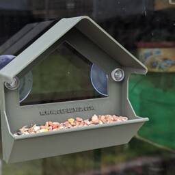 Small Glass Window Mounted Bird Feeder Station With Strong Suction Pads - thumbnail 2