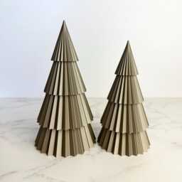 Gold 3D Printed Christmas Tree Set Stackable Tabletop Decor - thumbnail 3