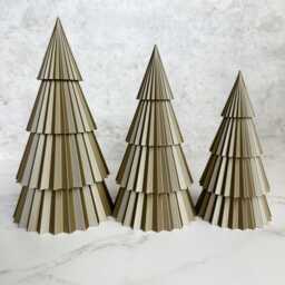 Gold 3D Printed Christmas Tree Set Stackable Tabletop Decor - thumbnail 2