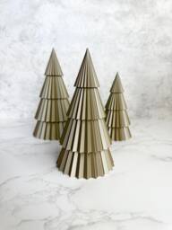 Gold 3D Printed Christmas Tree Set Stackable Tabletop Decor