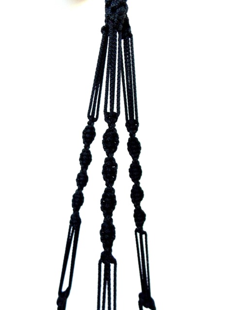 Black Macrame Plant Hanger - Plant Holder 28 Inches 3mm Hanging Planter Indoor Outdoor Gift Idea Macrame Wall Hanging - image 1