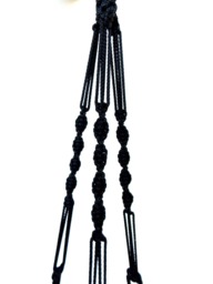 Black Macrame Plant Hanger - Plant Holder 28 Inches 3mm Hanging Planter Indoor Outdoor Gift Idea Macrame Wall Hanging - thumbnail 1