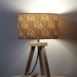 Daisy Table Lamp, Wooden Tripod Lampshade, Floral Fabric, Light Fixture, Liberty Print, Accent Lamp - thumbnail 2