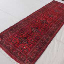 3x10 Afghan Runner Rug, Tribal Khal Mohammedi Antique Pattern Handmade Wool Red Oriental Turkmen Bukhara Kitchen - thumbnail 2