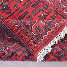 3x10 Afghan Runner Rug, Tribal Khal Mohammedi Antique Pattern Handmade Wool Red Oriental Turkmen Bukhara Kitchen - thumbnail 4