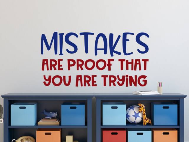 Mistakes Quote - Wall Decal - Are Proof You Trying Classroom Decal Math - Class Quote - image 1