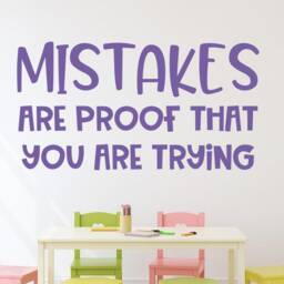 Mistakes Quote - Wall Decal - Are Proof You Trying Classroom Decal Math - Class Quote - thumbnail 3