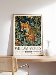 William Morris Print, Exhibition Poster, Kew Gardens London Vintage Wall Art, Fox Art - thumbnail 1