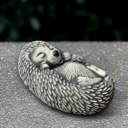 Concrete Hedgehog Statue Stone Figurine Outdoor Animal Sculpture Cement Wildlife Ornament Handmade Front Door Decor - thumbnail 3
