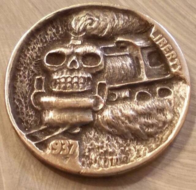 Deep Carved Hobo Nickel, Train Related #52