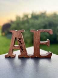 6'' Personalized Free Standing Wooden Letter For Christmas Gifts, Nursery, Baby Shower, Weddings, Home Decor, Kid's Room Decor - thumbnail 1