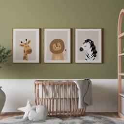 Safari Baby Animal Nursery Prints, Set Of 3, Prints, Wall Art, Prints For Nursery, Christmas Gift - thumbnail 3