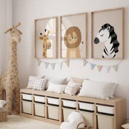 Safari Baby Animal Nursery Prints, Set Of 3, Prints, Wall Art, Prints For Nursery, Christmas Gift - thumbnail 2