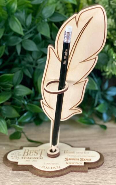 Personalised Teacher Gift Pencil Holder Desk Tidy , Wooden - image 1