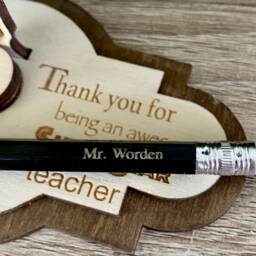 Personalised Teacher Gift Pencil Holder Desk Tidy , Wooden - thumbnail 3