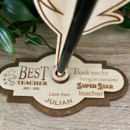 Personalised Teacher Gift Pencil Holder Desk Tidy , Wooden - thumbnail 2