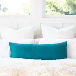 Teal Sateen Body Pillow Cover Long Maternity Support - thumbnail 2