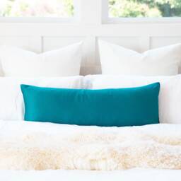 Teal Sateen Body Pillow Cover Long Maternity Support