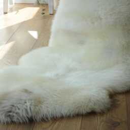 "100% British Rare Breed Double Sheepskin Rug in Undyed ""Dove Meadow" - thumbnail 3