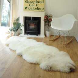 "100% British Rare Breed Double Sheepskin Rug in Undyed ""Dove Meadow" - thumbnail 4