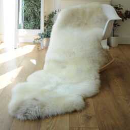 "100% British Rare Breed Double Sheepskin Rug in Undyed ""Dove Meadow" - thumbnail 1