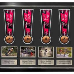 Medal Display Frame Slots For 4 Medals. Photos + Personalised Plaque Metal - thumbnail 4