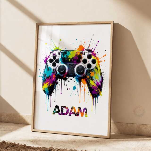 Personalised Gamer Print - Boys Bedroom Name Decor, Gaming Gift, Teen Room Wall Art - image 1