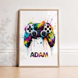 Personalised Gamer Print - Boys Bedroom Name Decor, Gaming Gift, Teen Room Wall Art - thumbnail 2