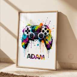 Personalised Gamer Print - Boys Bedroom Name Decor, Gaming Gift, Teen Room Wall Art - thumbnail 1