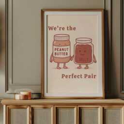 Peanut Butter & Jelly Kitchen Print, Funny Food Wall Art, Pb&j Poster, Retro Decor, Foodie Gift - thumbnail 3